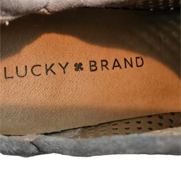 Lucky brand Tan Perforated Suede Ankle Booties Women's Size‎ 8.5 - Picture 5 of 8